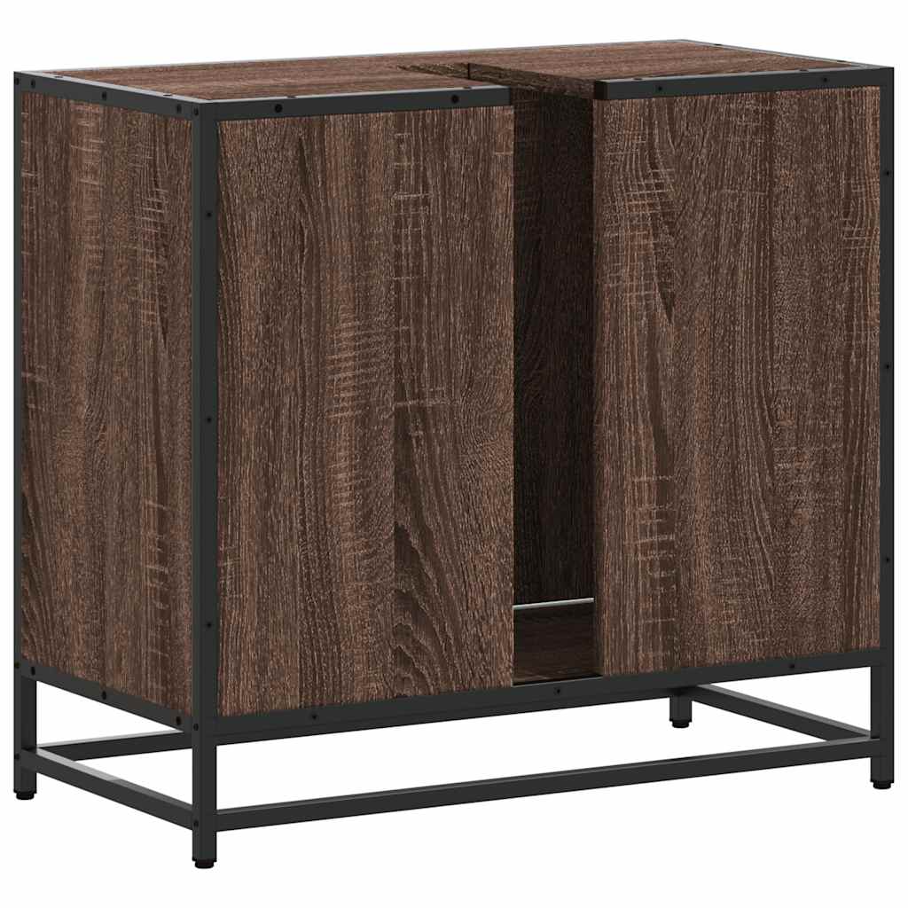 Washbasin base cabinet brown oak look 65x33x60 cm