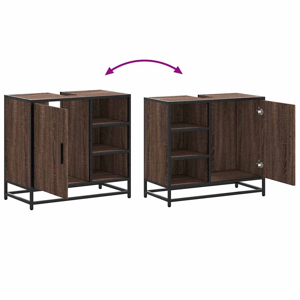Washbasin base cabinet brown oak look 65x33x60 cm