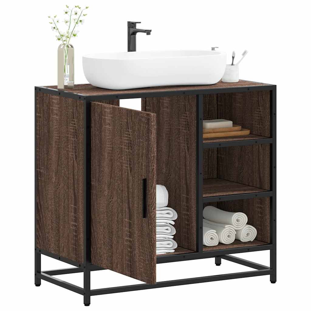 Washbasin base cabinet brown oak look 65x33x60 cm