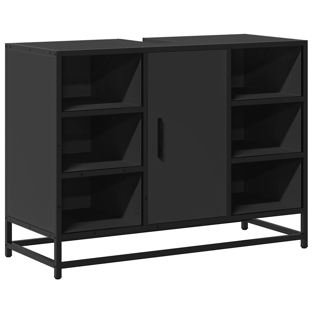 Washbasin Cabinet Black 80x33x60 cm Wood Material