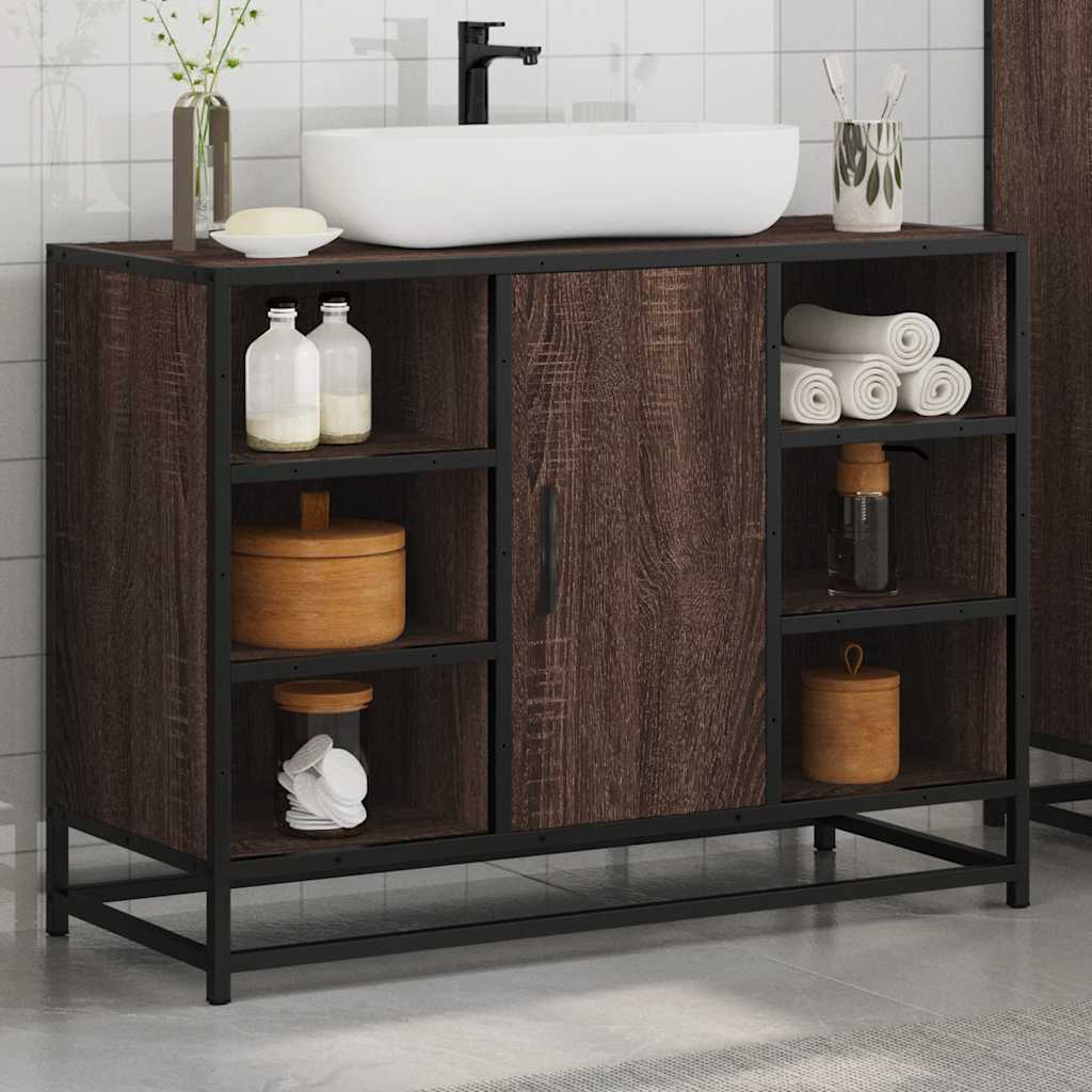 Washbasin Cabinet Brown Oak Look 80x33x60 cm