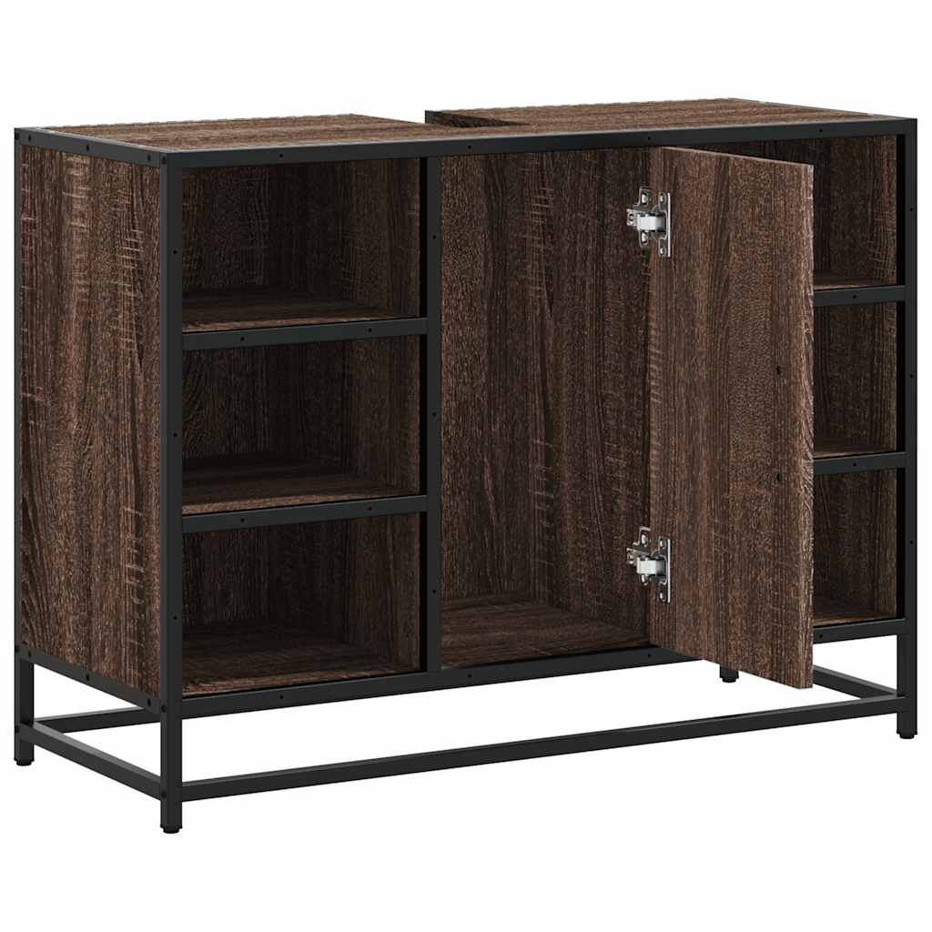 Washbasin Cabinet Brown Oak Look 80x33x60 cm