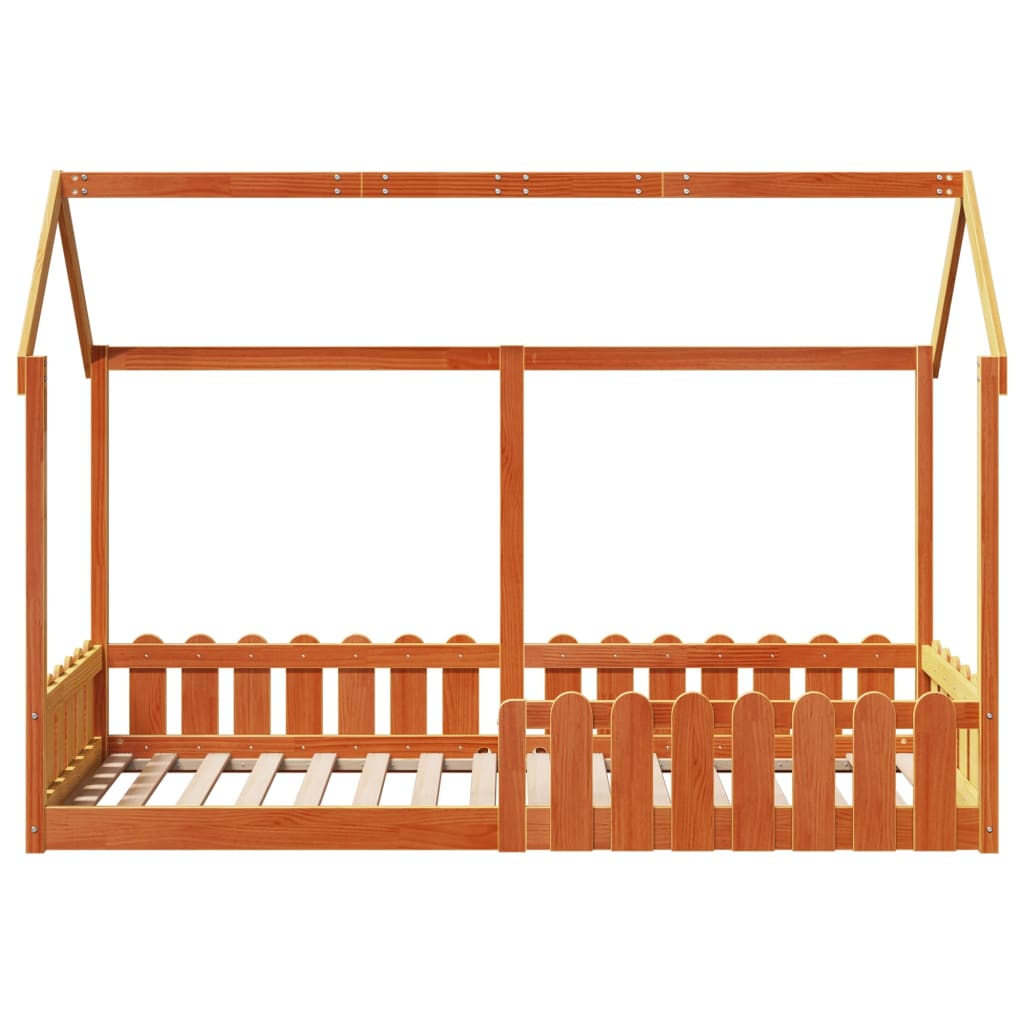 Children's bed house bed wax brown 80x200 cm pine