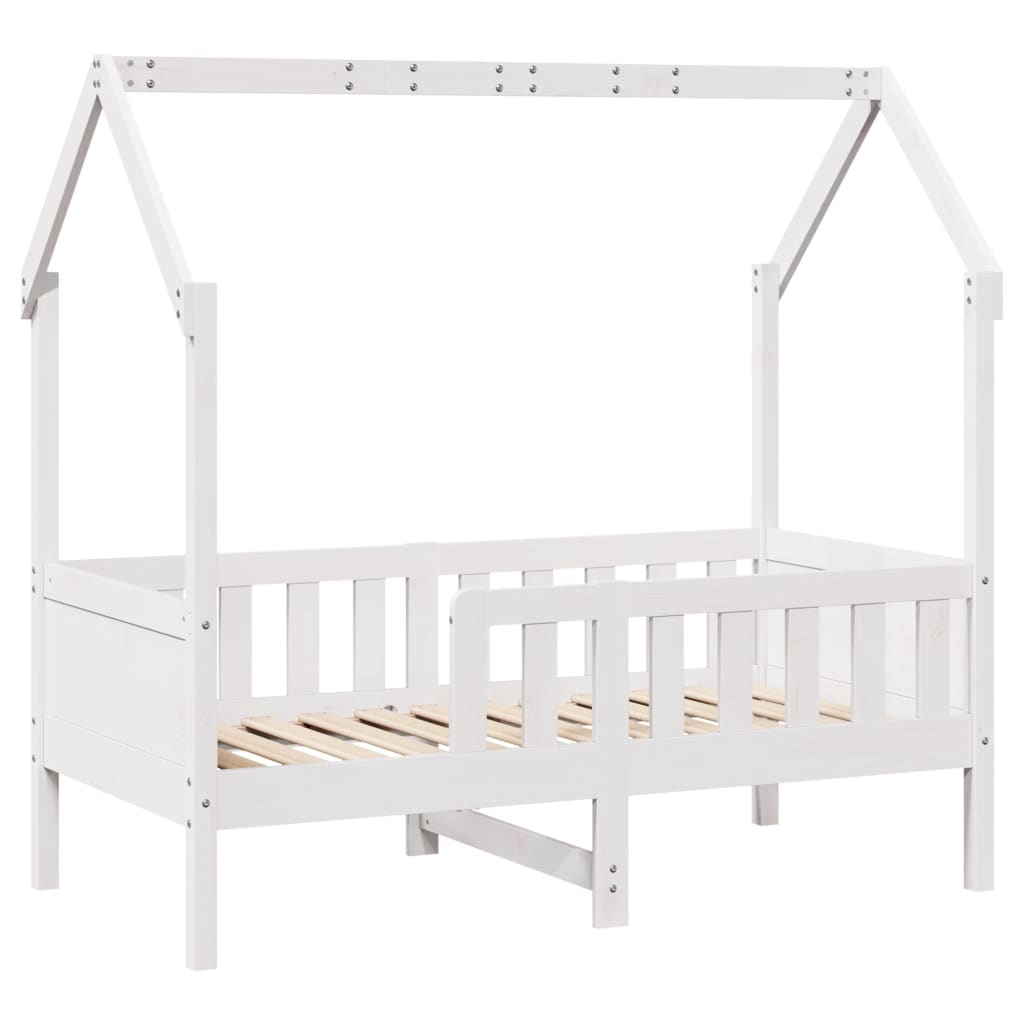 Children's bed house bed white 80x160 cm solid pine wood