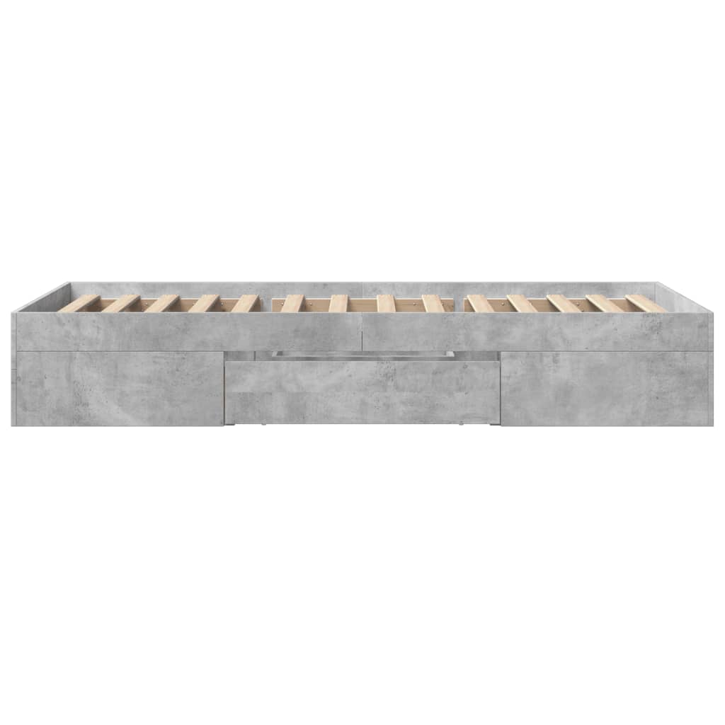 Bed frame concrete grey 90x200 cm wood material
