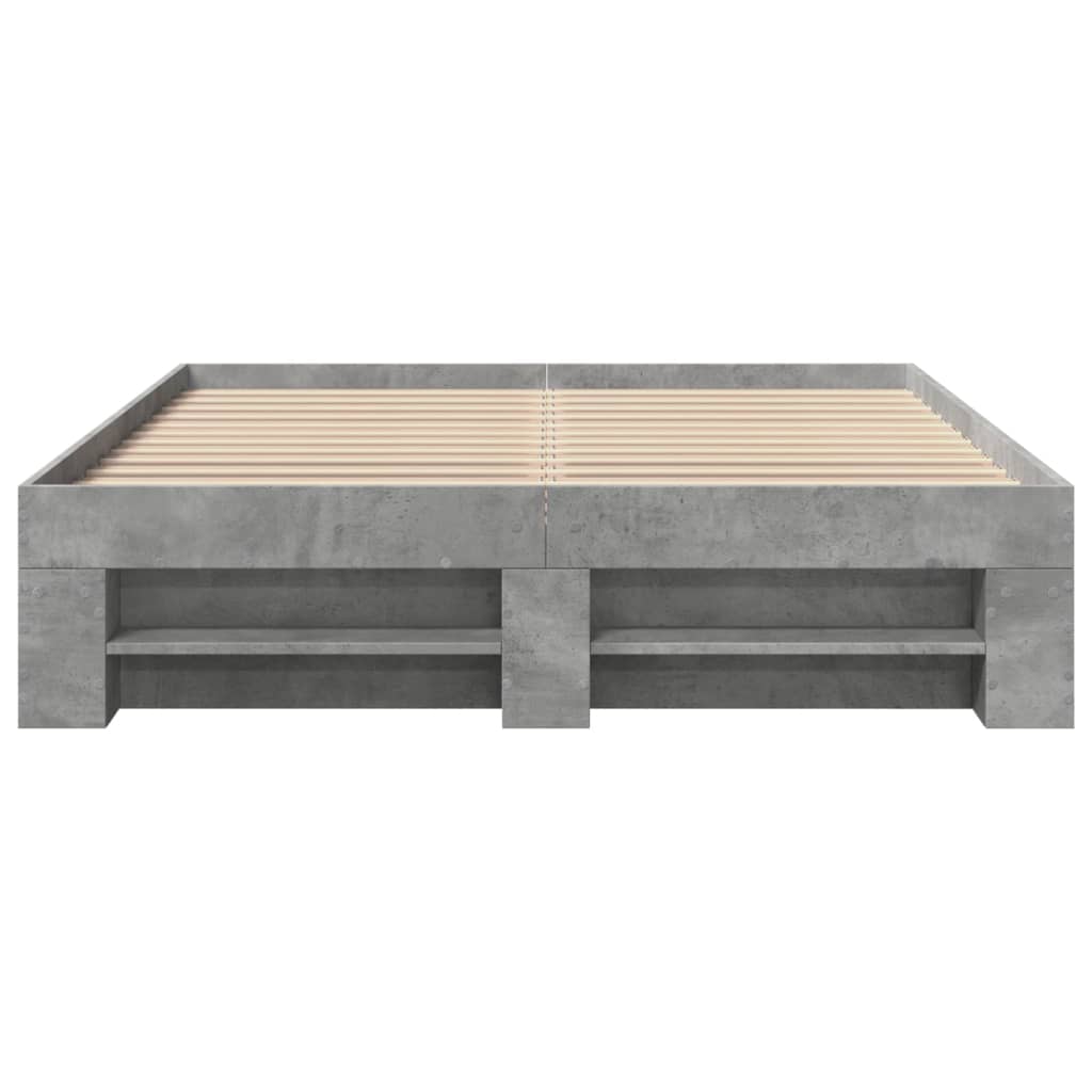 Bed frame concrete grey 120x190 cm wood material