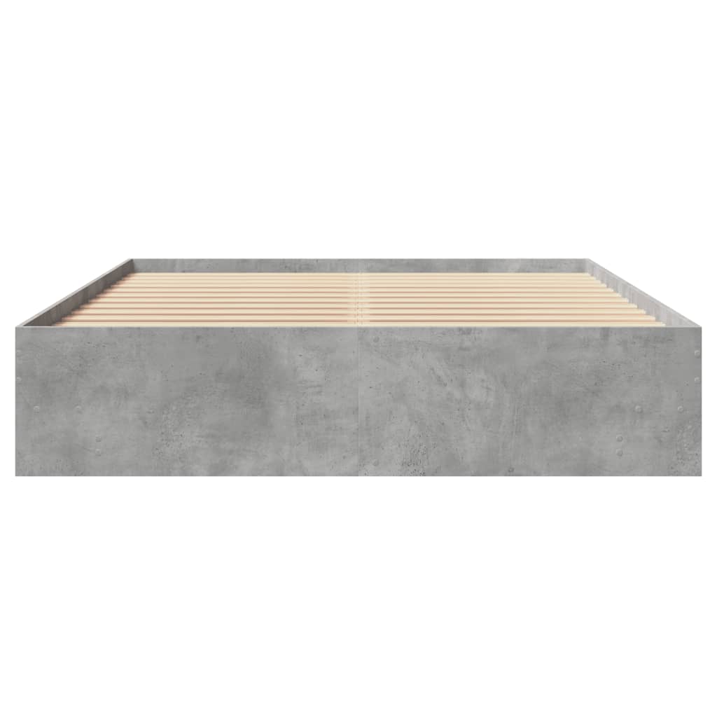 Bed frame concrete grey 150x200 cm wood material