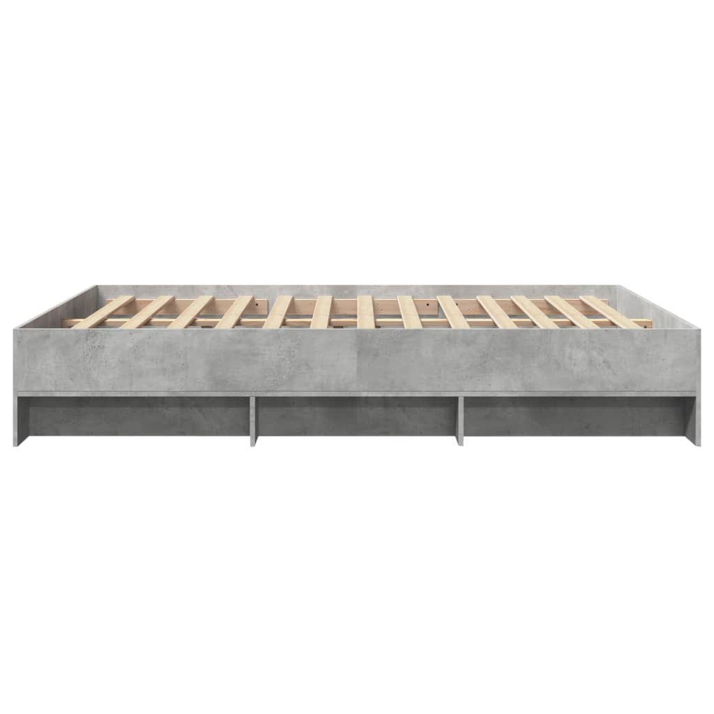 Bed frame concrete grey 150x200 cm wood material