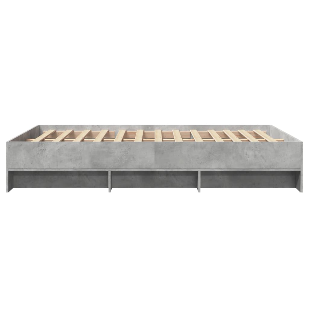 Bed frame concrete grey 140x200 cm wood material