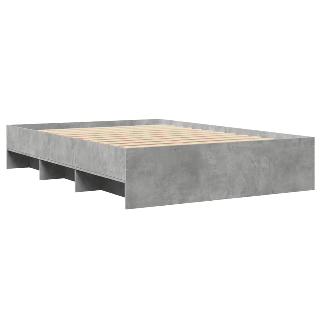 Bed frame concrete grey 120x200 cm wood material