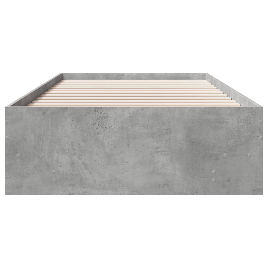 Bed frame concrete grey 90x200 cm wood material