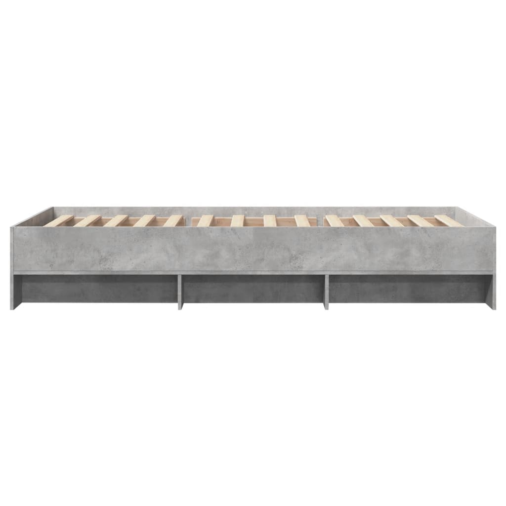 Bed frame concrete grey 90x200 cm wood material