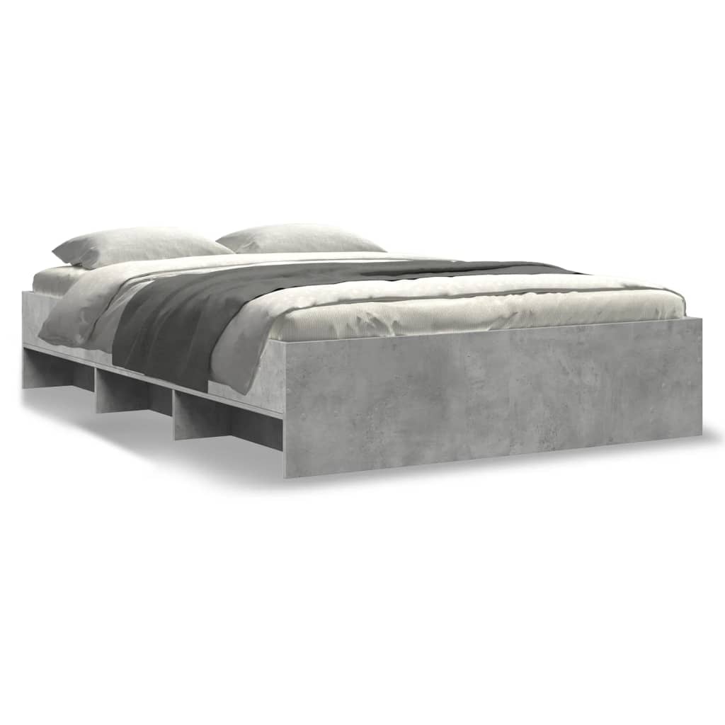 Bed frame concrete grey 120x190 cm wood material
