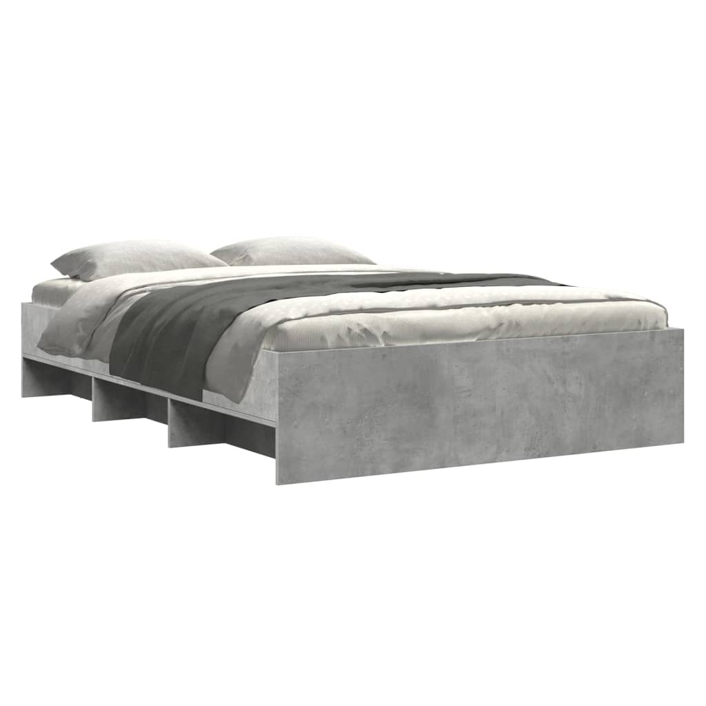Bed frame concrete grey 120x190 cm wood material