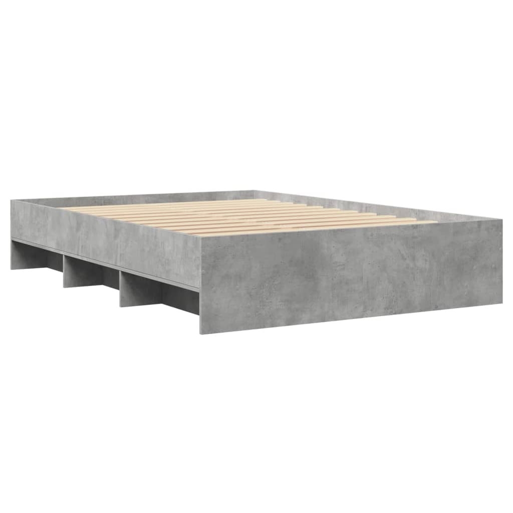 Bed frame concrete grey 120x190 cm wood material
