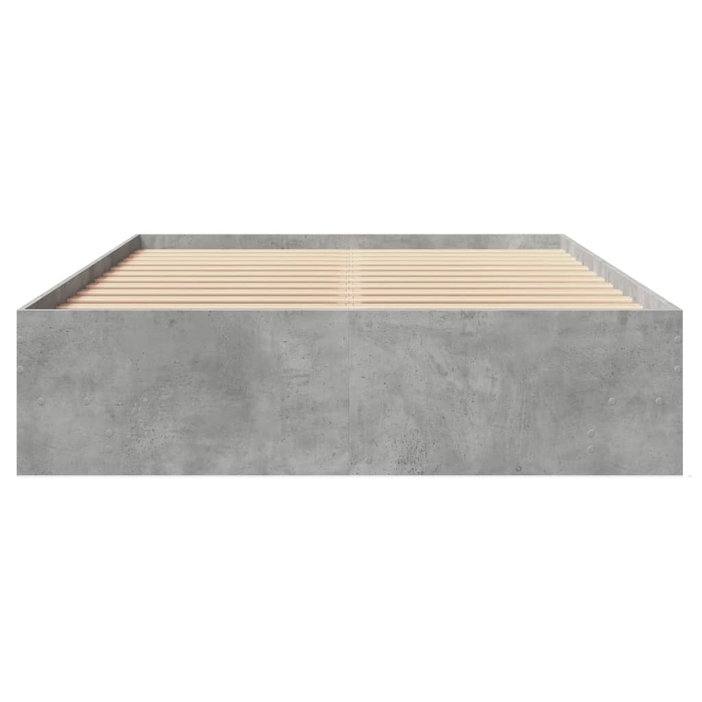 Bed frame concrete grey 120x190 cm wood material