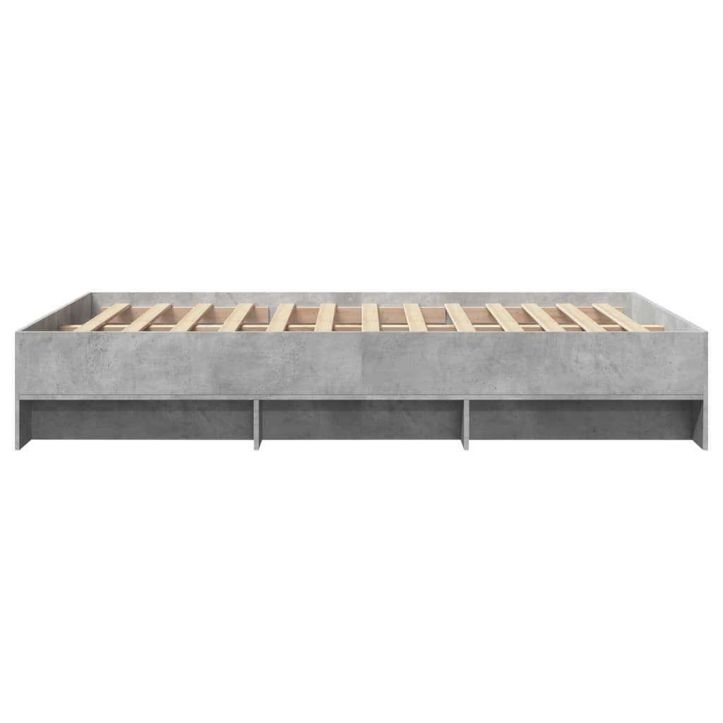 Bed frame concrete grey 120x190 cm wood material