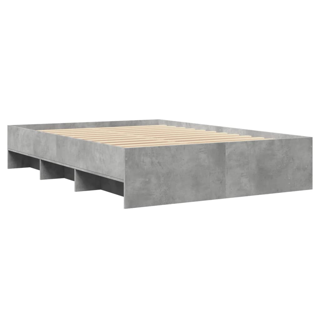 Bed frame concrete grey 120x190 cm wood material