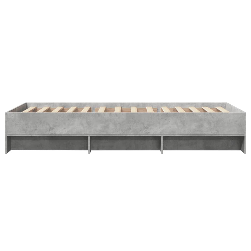 Bed frame concrete grey 90x190 cm wood material