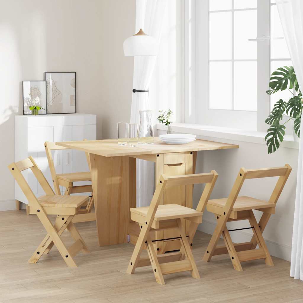 5-piece butterfly dining table set Corona wax brown pinewood