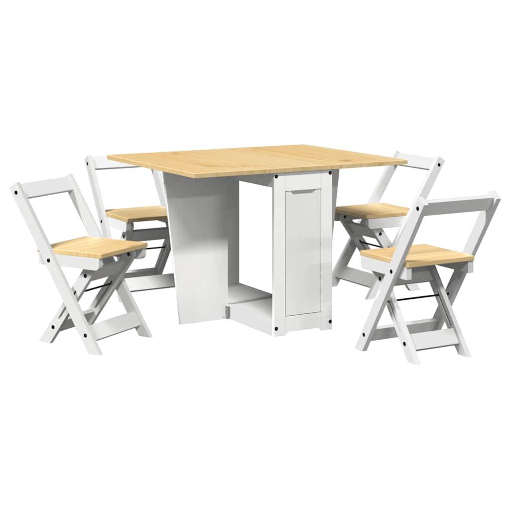 5-piece butterfly dining table set Corona White Pinewood