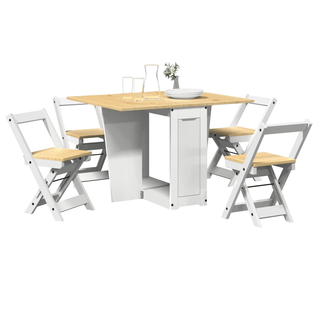 5-piece butterfly dining table set Corona White Pinewood