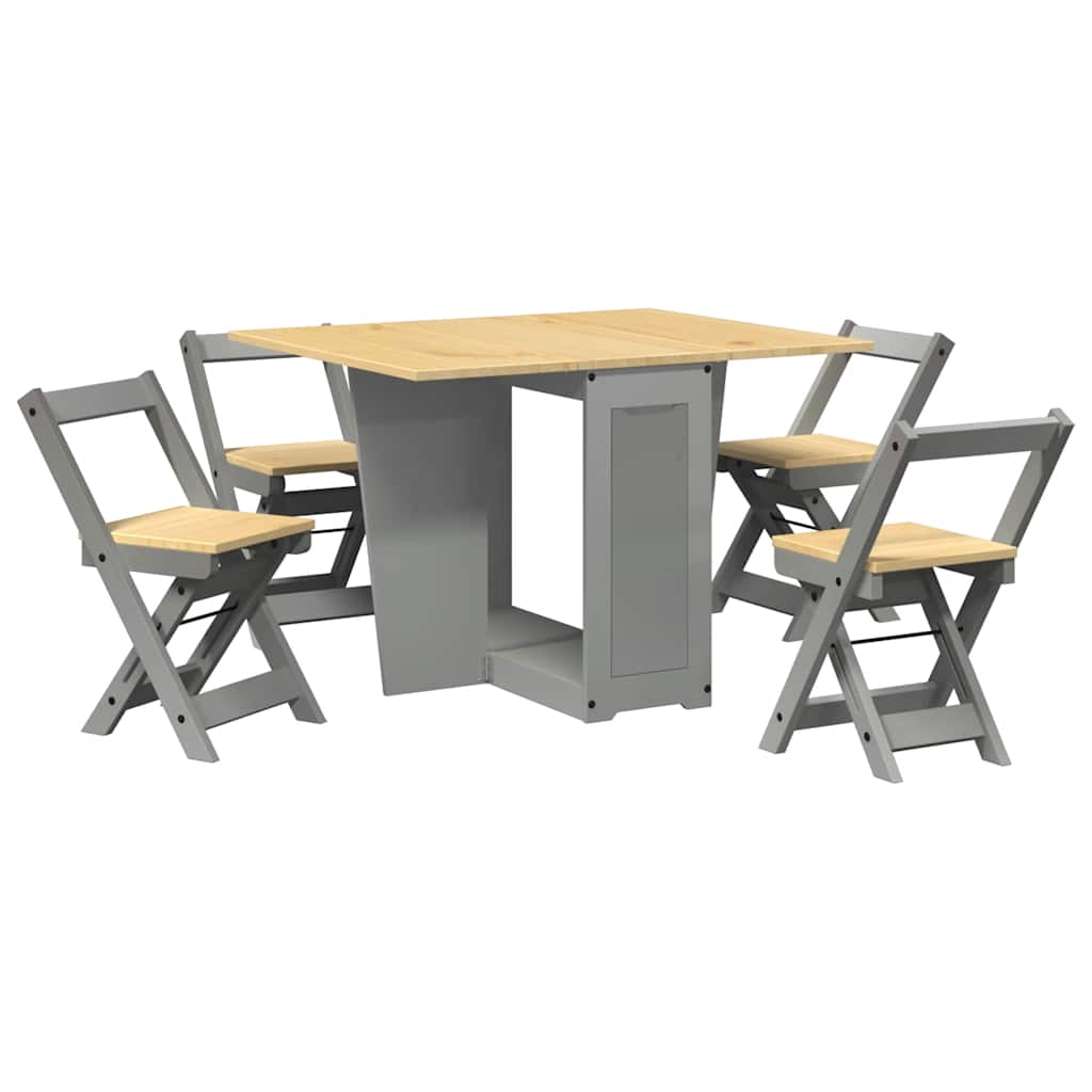 5-piece butterfly dining table set Corona Grey pinewood