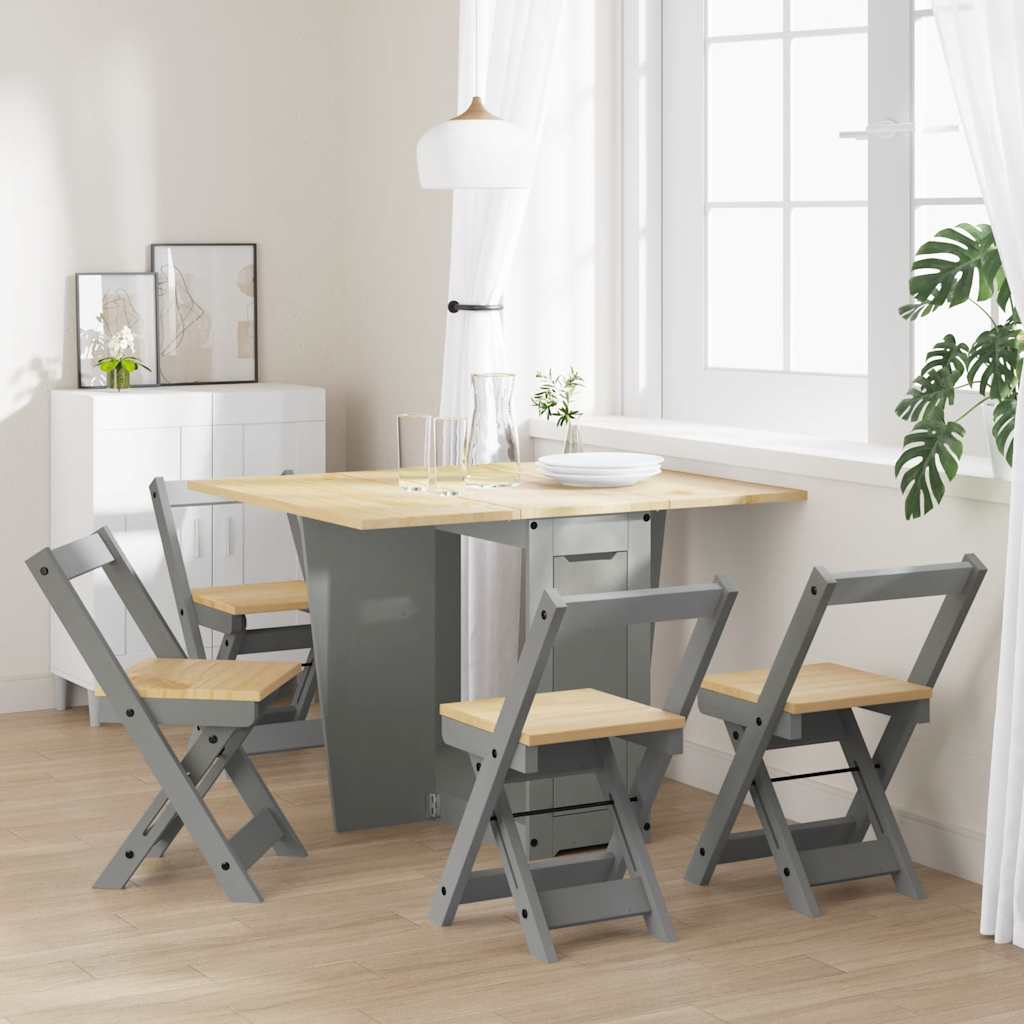 5-piece butterfly dining table set Corona Grey pinewood