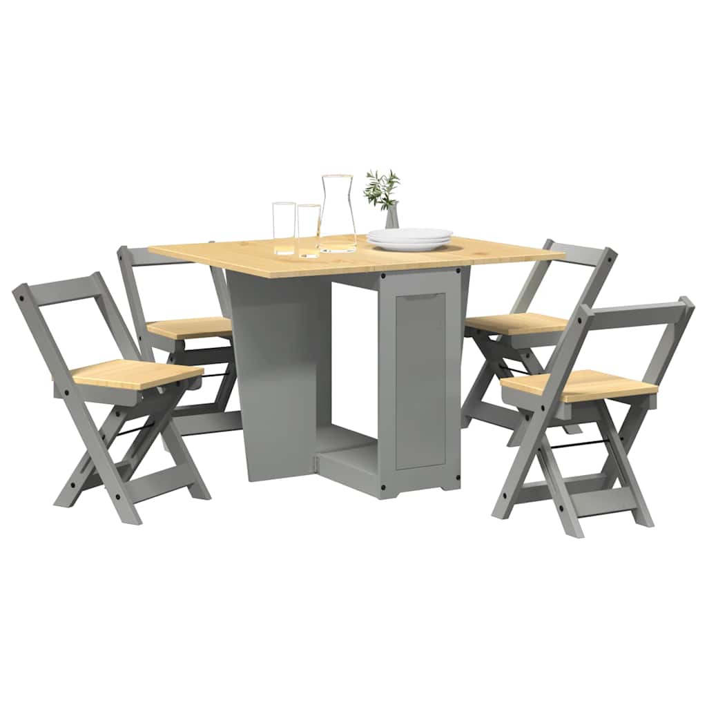 5-piece butterfly dining table set Corona Grey pinewood