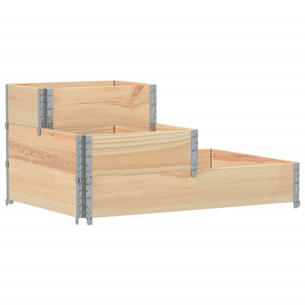 3-tier raised bed 120x80 cm solid pine wood
