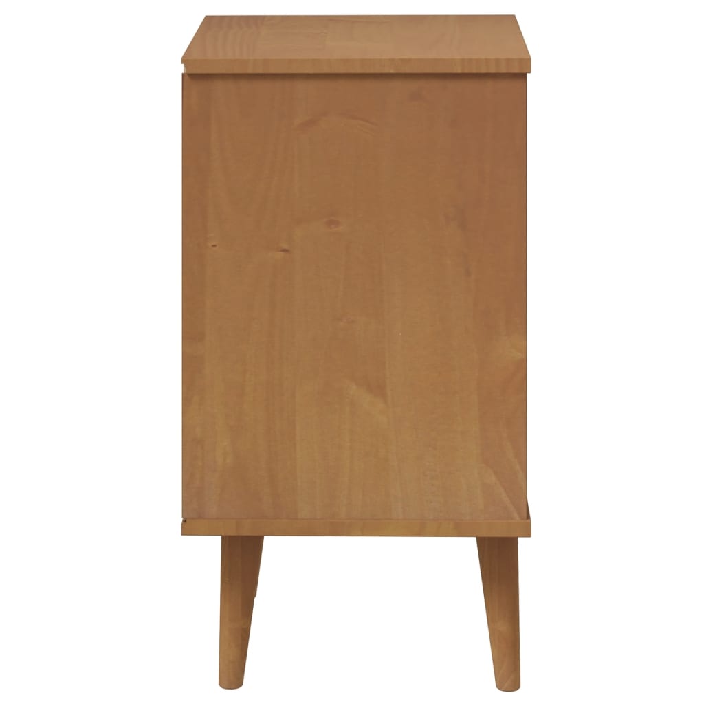 Table de chevet MOLDE marron 40x35x65 cm en bois de pin massif