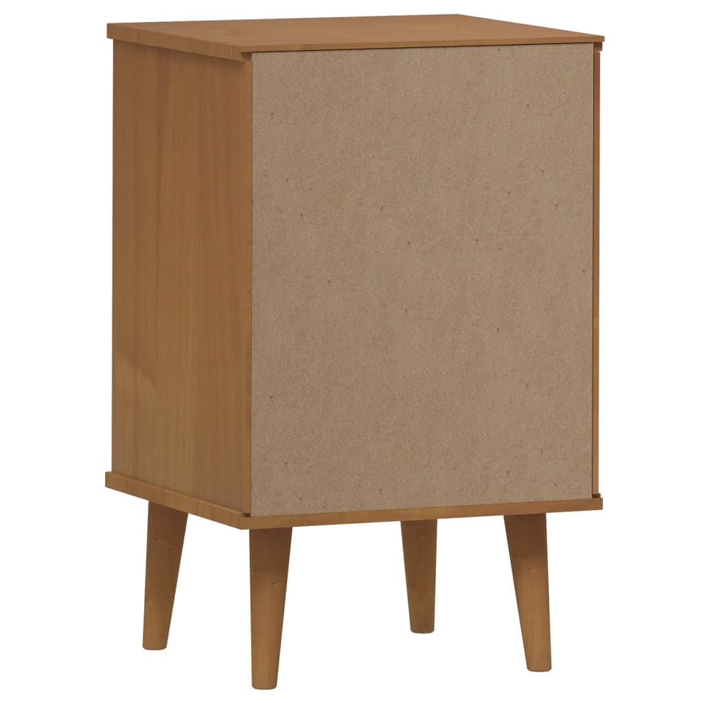 Table de chevet MOLDE marron 40x35x65 cm en bois de pin massif