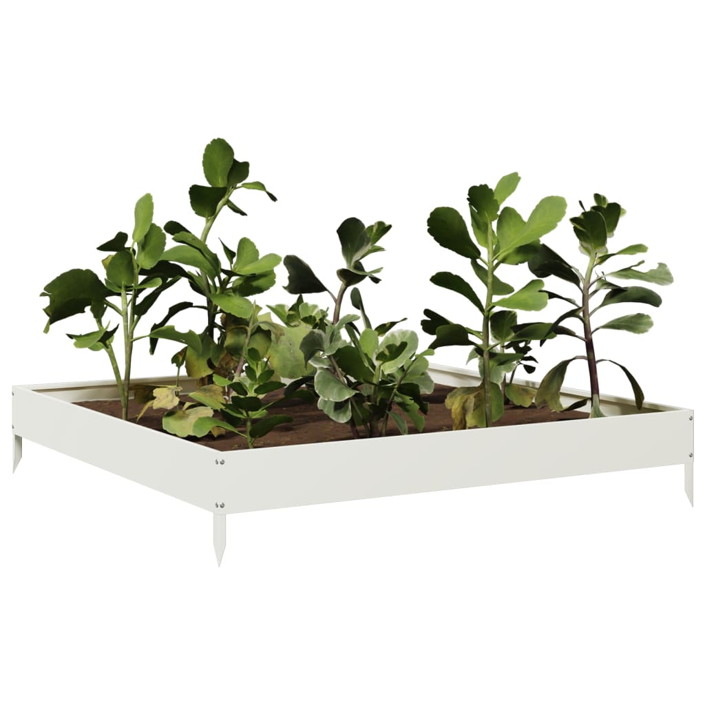 Raised Bed White 100x100x18.5 cm Steel