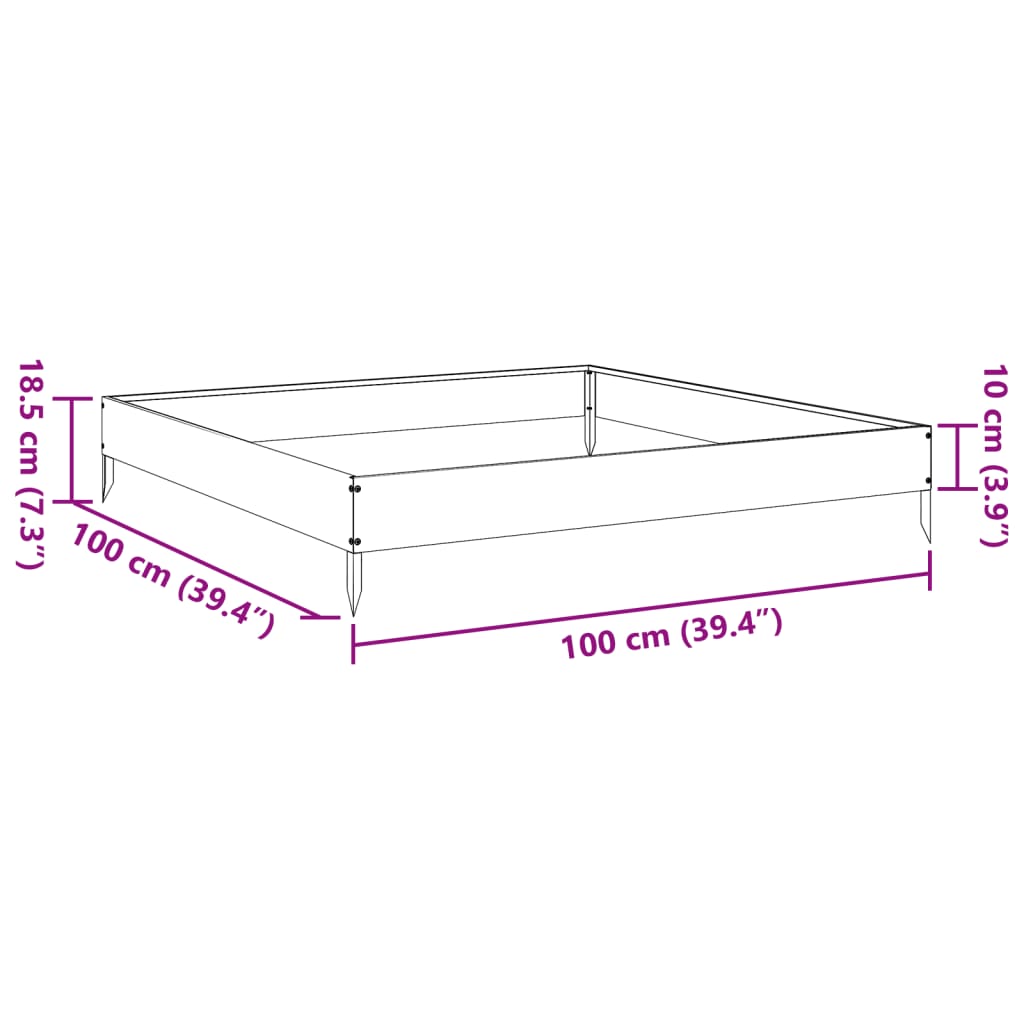 Raised Bed White 100x100x18.5 cm Steel