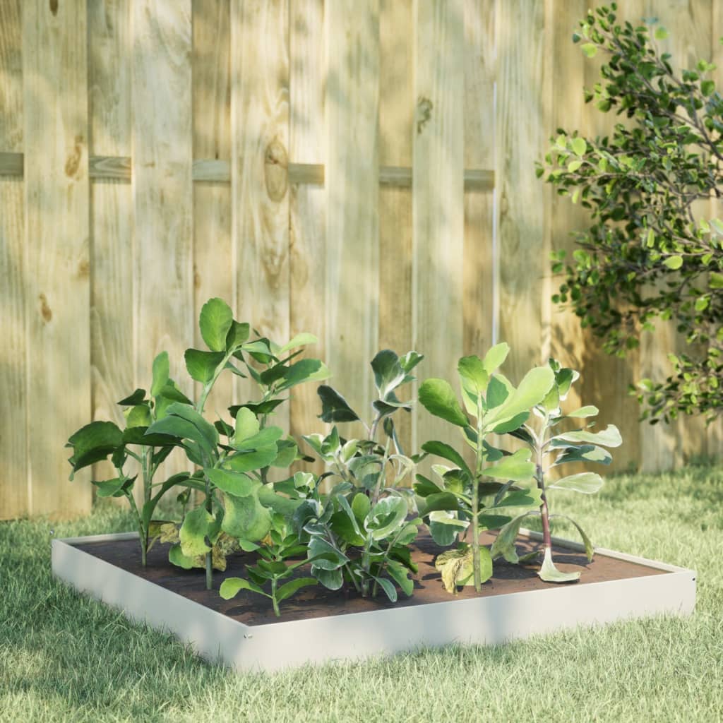 Raised Bed White 100x100x18.5 cm Steel