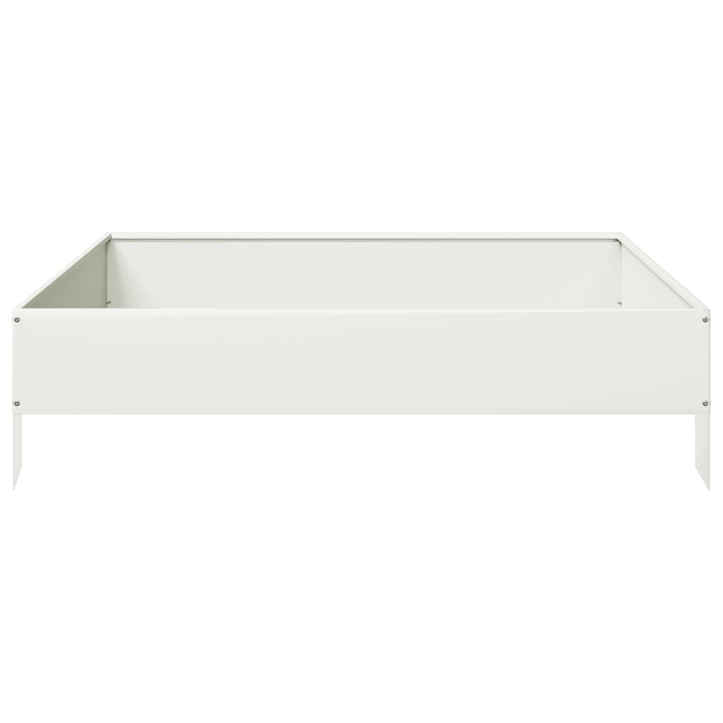 Raised Bed White 100x100x26 cm Steel