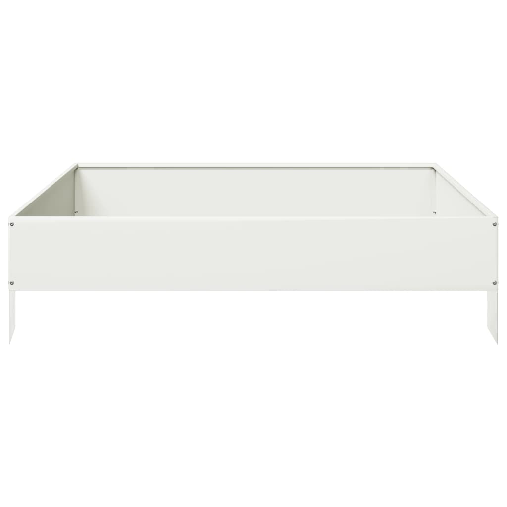 Raised Bed White 100x100x26 cm Steel