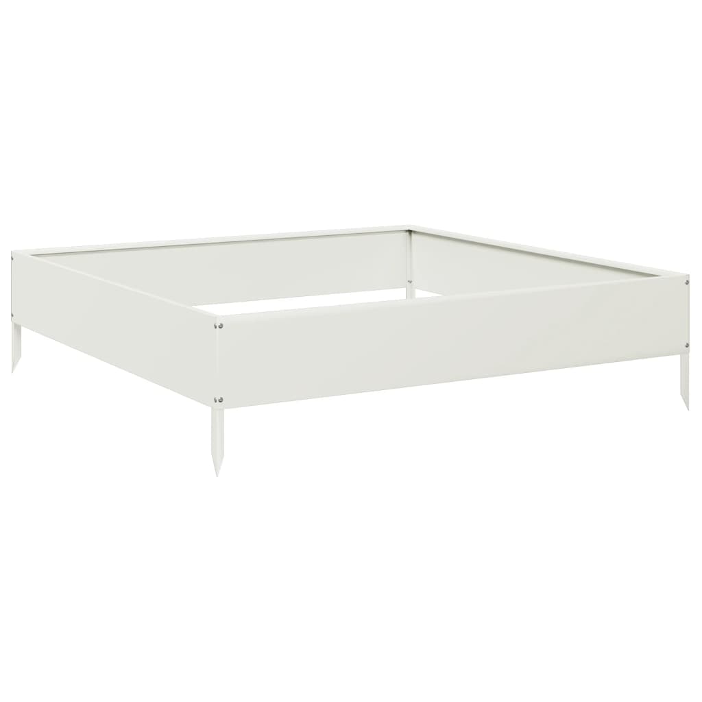 Raised Bed White 100x100x26 cm Steel