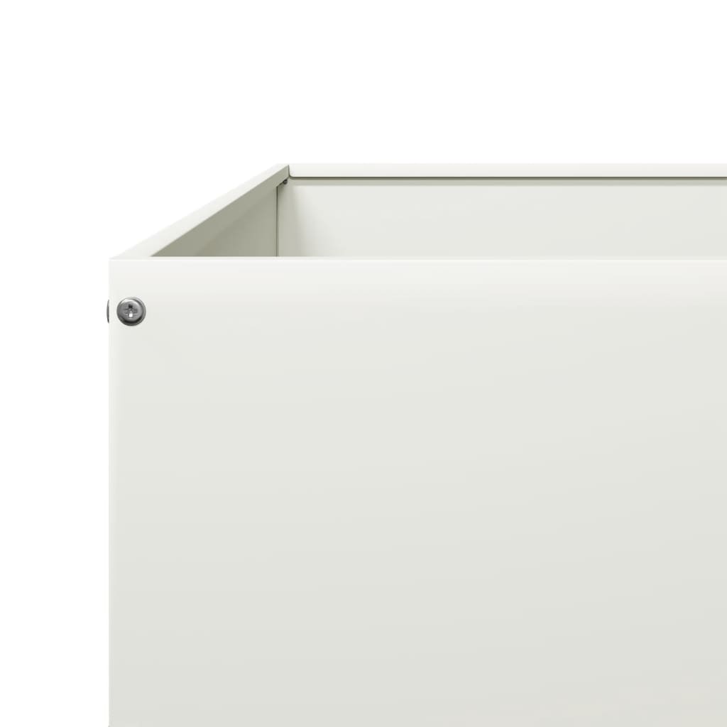 Raised Bed White 100x100x26 cm Steel