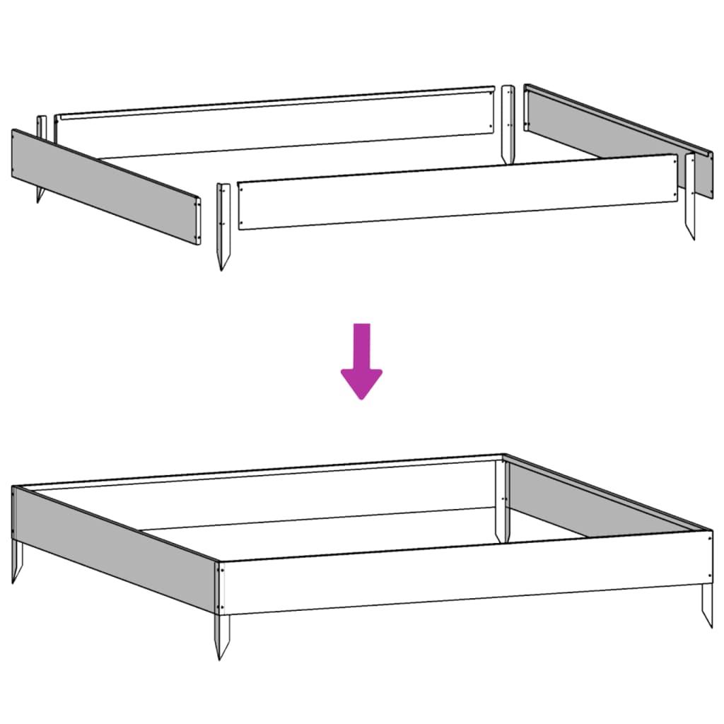 Raised Bed White 100x100x26 cm Steel