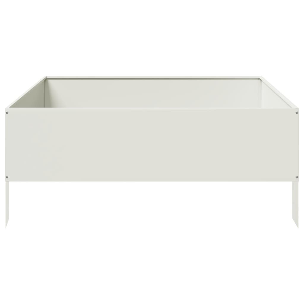 Raised Bed White 100x100x25 cm Steel