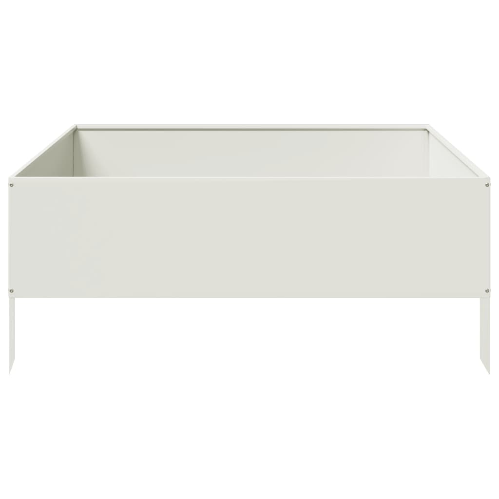 Raised Bed White 100x100x25 cm Steel