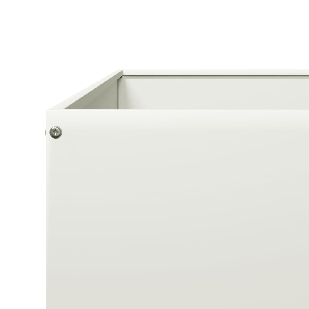 Raised Bed White 100x100x25 cm Steel