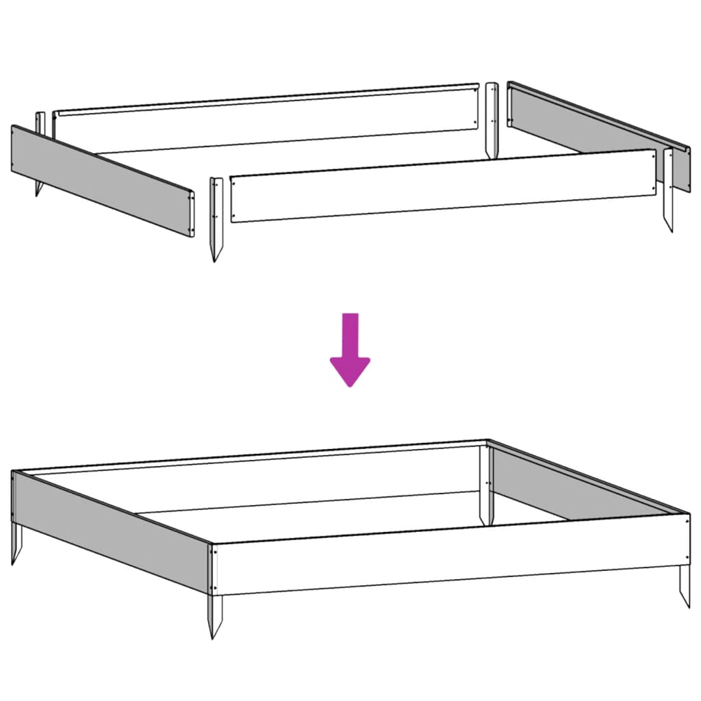 Raised Bed White 100x100x25 cm Steel