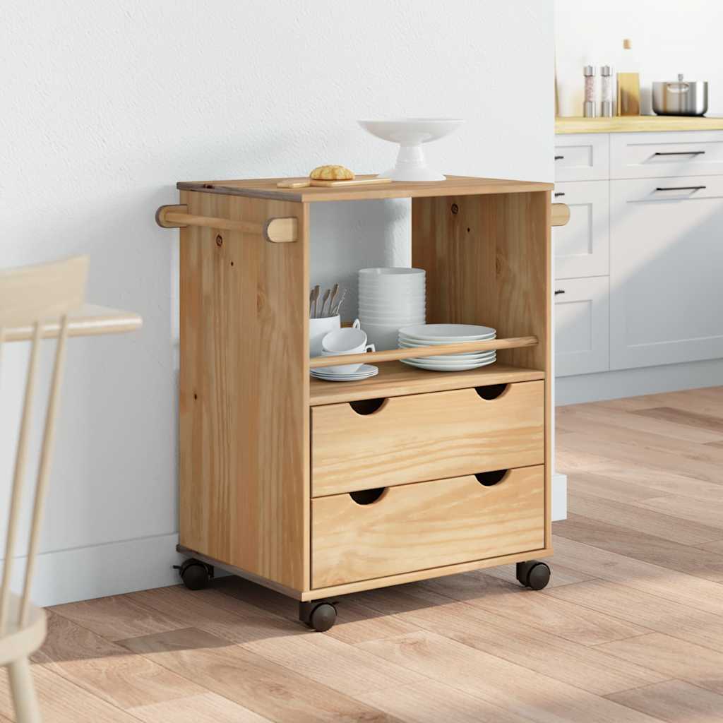 Desserte de cuisine OTTA 59x45x80 cm en bois de pin massif
