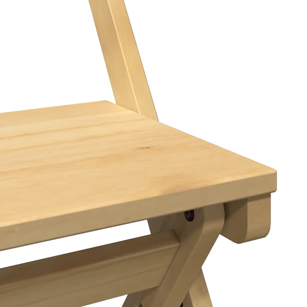 Dining Chairs Folding 4 pcs. Corona Wax Brown Solid Wood