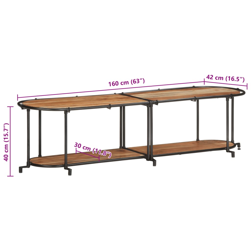 Etagère TV 160x42x40 cm bois d'acacia massif