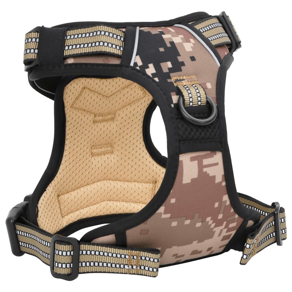 Dog Harness Reflective Adjustable Camouflage Brown S