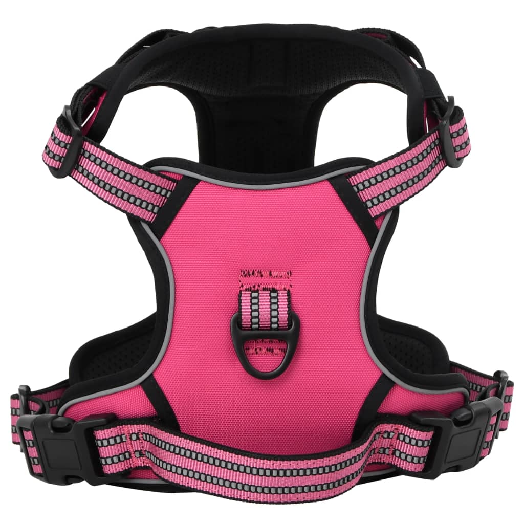Dog Harness Reflective Adjustable Pink M