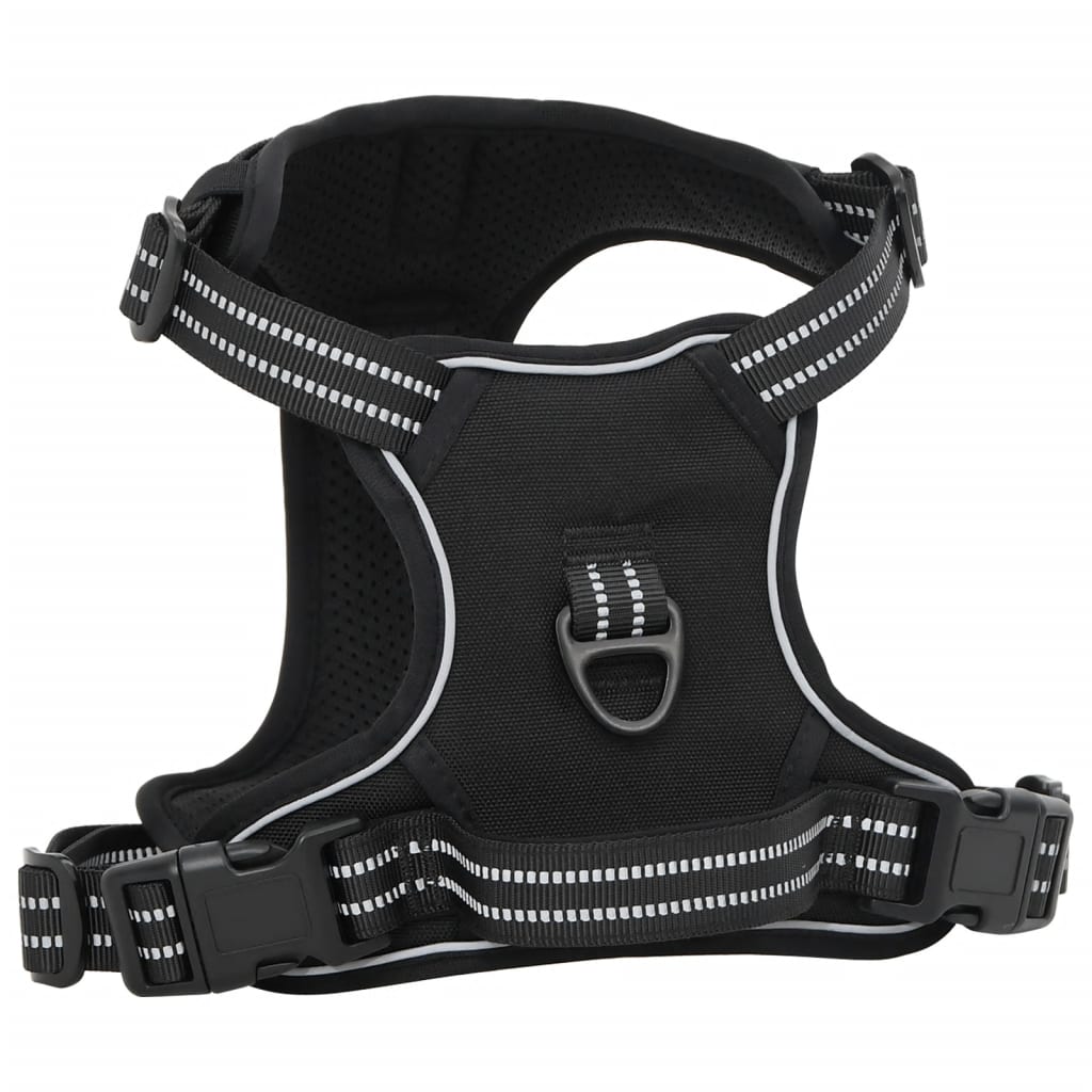 Harnais pour chien avec laisse et collier réglable noir M